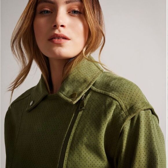 Ted Baker
Louiey Perforated Suede Biker Jacket NWT - Picture 7 of 9